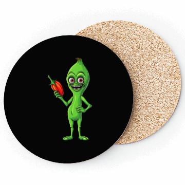 Discover Green Alien Meets Bell Pepper: A Quirky Fusion Coasters