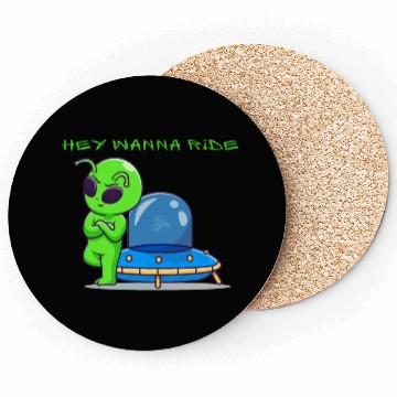Discover Alien with Flying Saucer Coasters