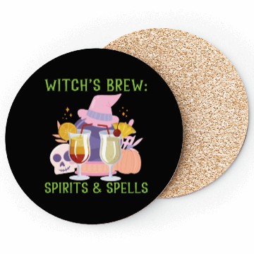 Discover Witch's Brew: Spirits & Spells Bartender Halloween Coasters