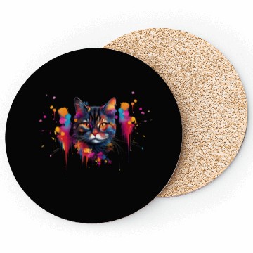 Discover Unique Cat Art Shorthair Cat Coasters