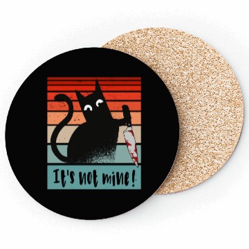 Discover It s Not Mine Innocent Cat With Knife Coasters