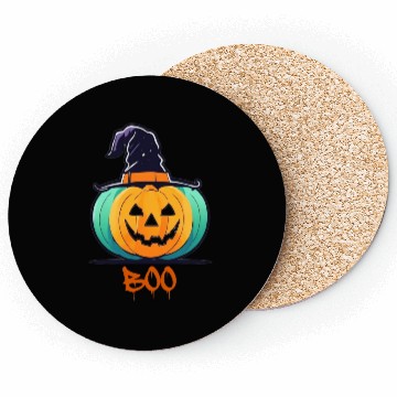 Discover Creepy Halloween Wizard Pumpkin Coasters