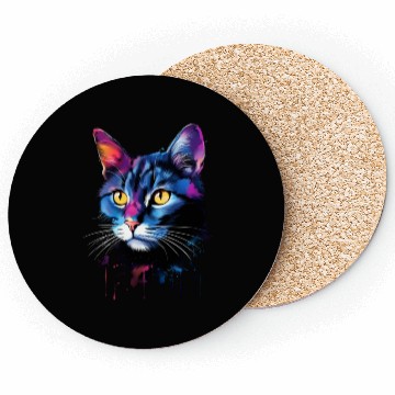 Discover Colorful Cute Shorthair Domestic Cat Coasters