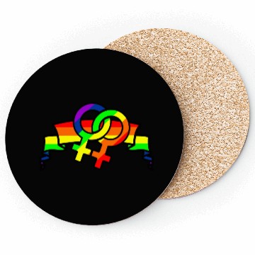 Discover Gender lesbians in rainbow colors Coasters