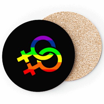 Discover Gender lesbian logo with rainbow Coasters