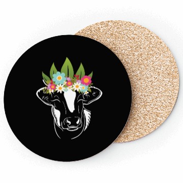 Discover Flowers Cow Cows Farmer Coasters