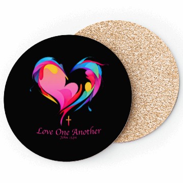 Discover Love One Another Bible Verse John 13:34 Coasters