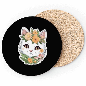 Discover Cat and Flowers Coasters