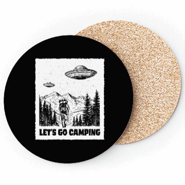 Discover Let's Go Camping - White Ink Coasters
