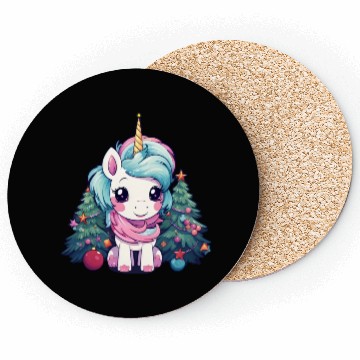 Discover Christmas Unicorn: Magic by the Christmas Tree Coasters