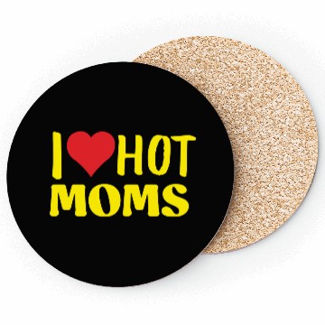 Discover I Love Hot Moms Yellow Coasters