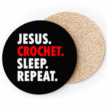 Discover Jesus Crochet Sleep Repeat Novelty Hobby Coasters