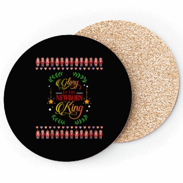 Discover Glory To The Newborn King Jesus Coasters