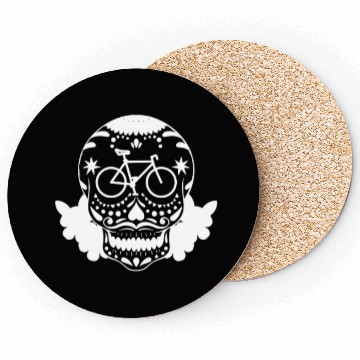 Discover Cycling Cyclist Skull Coasters