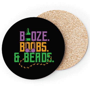Discover Booze Boobs & Beads Mardi Gras Coasters
