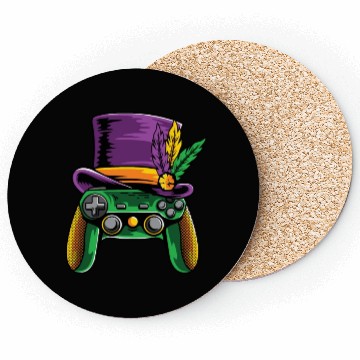Discover Video Games Controller Mardi Gras Coasters