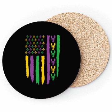Discover American Flag Lobster Fleur Mardi Gras Coasters