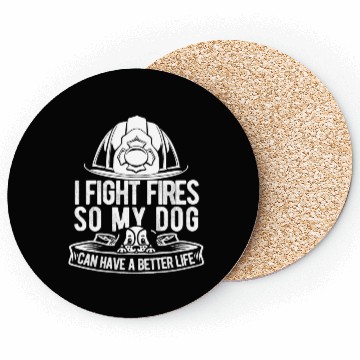 Discover Firefighter Thin Red Line Dog Coasters
