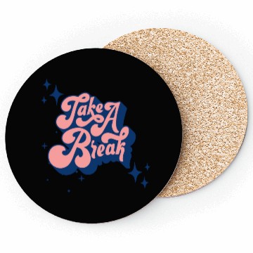 Discover Pink Blue Typography Coasters