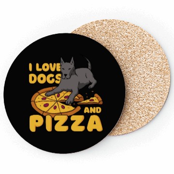 Discover I love dogs and pizza Coasters