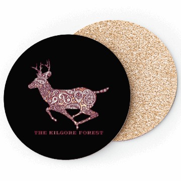 Discover Deer - Maroon Coasters