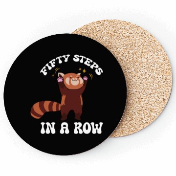 Discover Fifty Steps In a Row Funny Walk Routine Red Panda Coasters