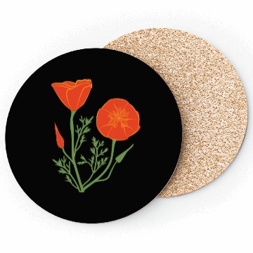 Discover California Poppies on Clear Background Coasters