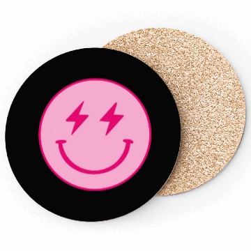 Discover light pink face lightning bolt eyes Coasters