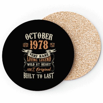 Discover October 1978 Birthday Surprise Coasters
