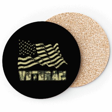 Discover Us Veteran Flag Coasters