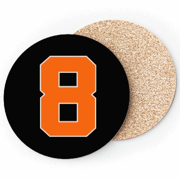 Discover Number 8 Sports Orange Coasters