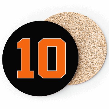 Discover Number 10 Sports Orange Coasters