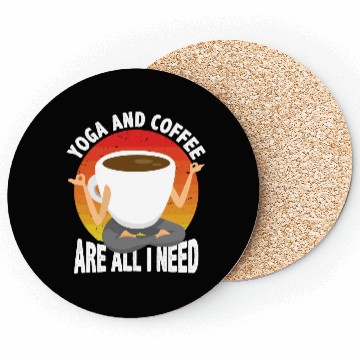 Discover Yoga and Coffee Are All I Need Retro Coasters