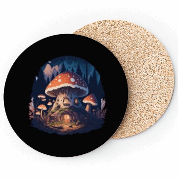 Discover Mushroom house Coasters
