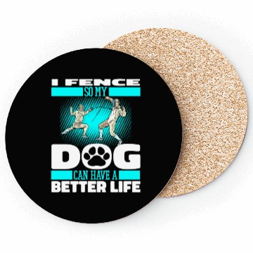 Discover Fencing Fencer Dog Coasters