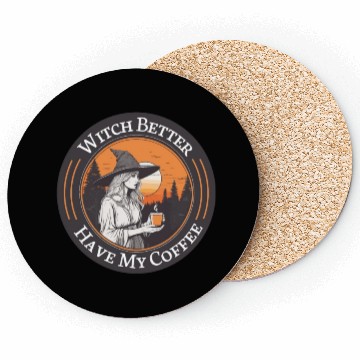 Discover witch drink coffee in sunset Coasters