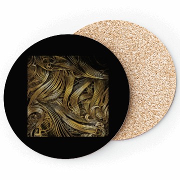 Discover Gold Line Pattern Coasters