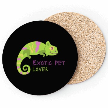 Discover Green Chameleon Lizard Exotic Pet Lover Coasters