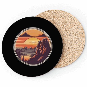 Discover Mountains Retro Mountains Nature Coasters