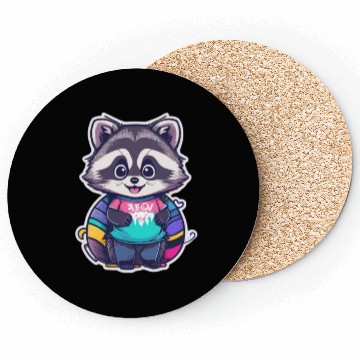 Discover Kawai Happy Raccoon Coasters