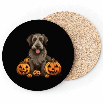 Discover Irish Wolfhound Dog Pumpkin Lazy Halloween Party Coasters