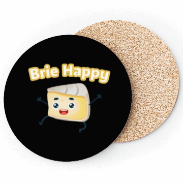 Discover Brie Happy: Cheesy Pun for Cheese Lovers Coasters
