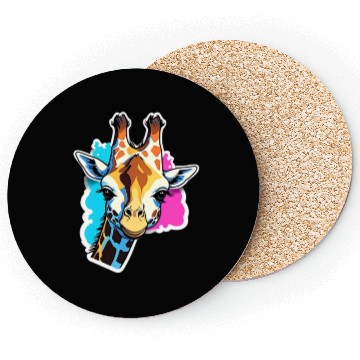 Discover Giraffe Color Splash Giraffe Head Coasters