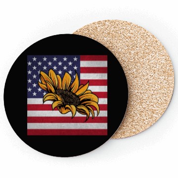 Discover Sunflower Gardening Us Flag Coasters
