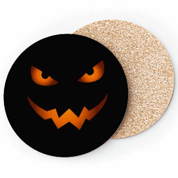 Discover Scary Jack O Lantern Pumpkin Face Halloween Coasters