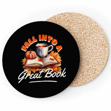 Discover Fall Into A Great Book Coasters