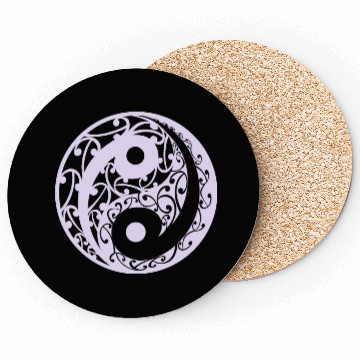 Discover Yin And Yang Koru Pattern In A Light Purple Colour Coasters