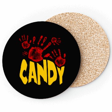 Discover Bloody Hands Halloween Candy Design Coasters