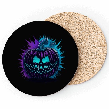 Discover Neon Pumpkin Purple and Teal Coasters