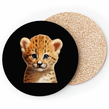 Discover Baby cheetah portrait Coasters